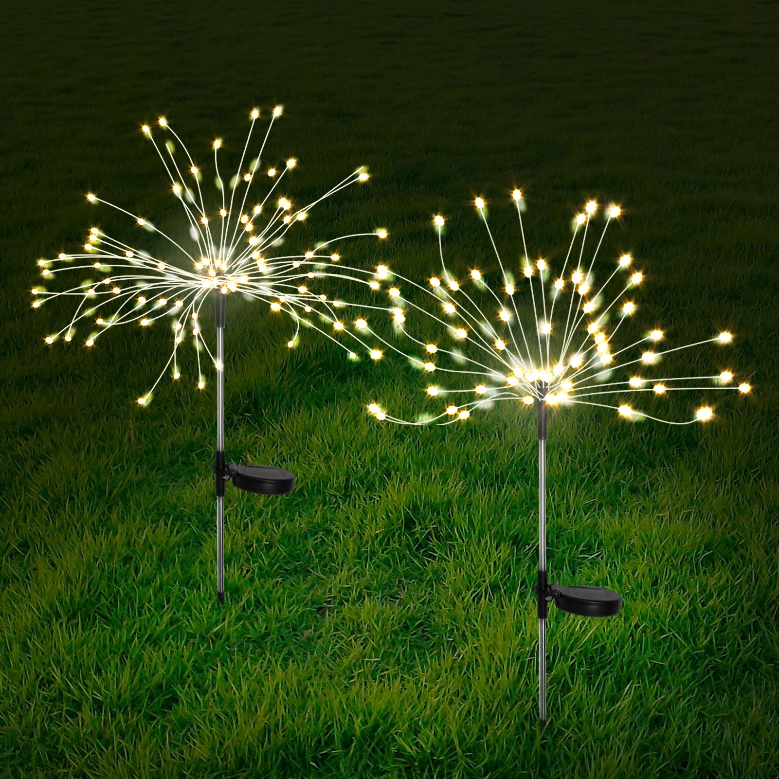 Solar Firework Lights 2pc White