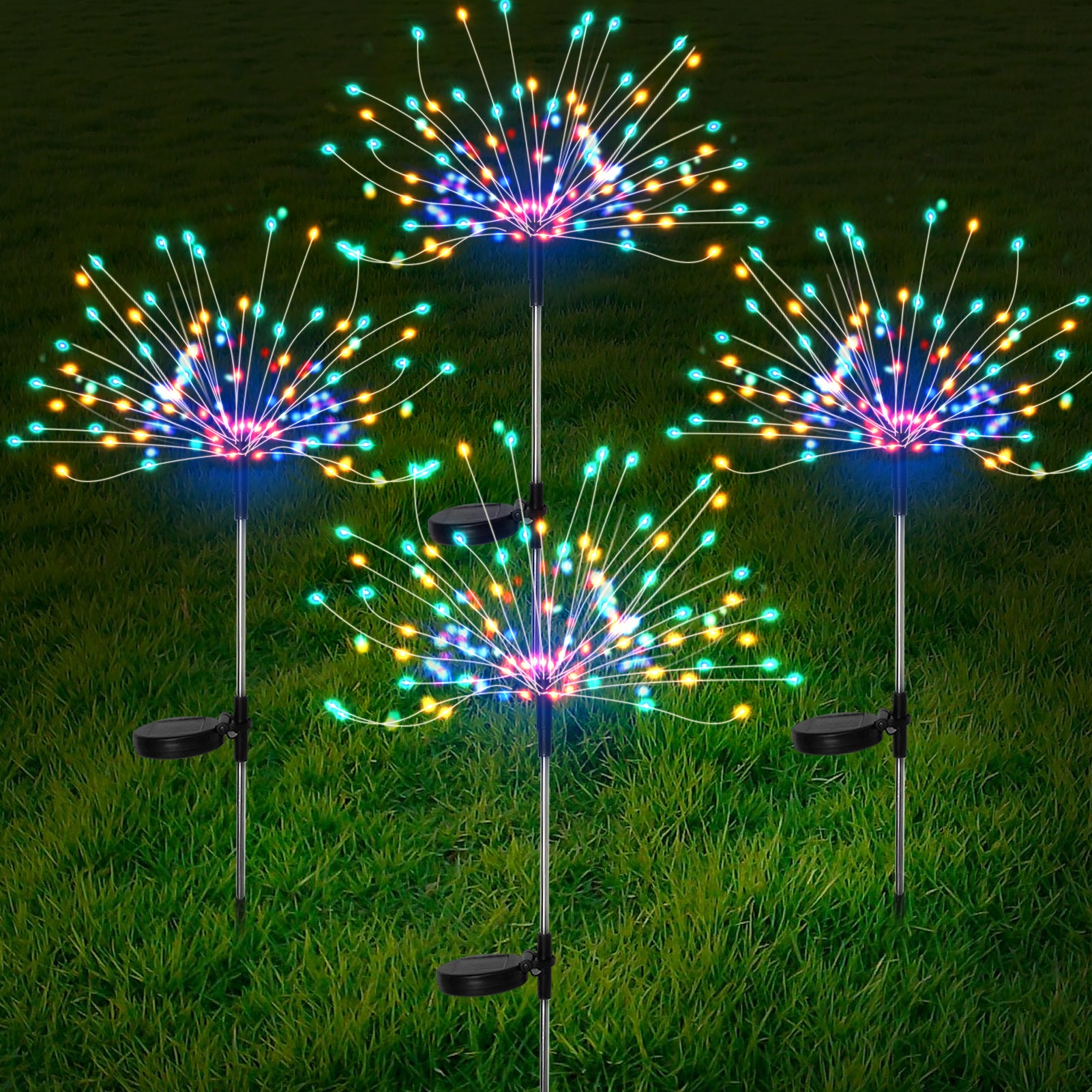 Solar Firework Lights 4pc Colorful