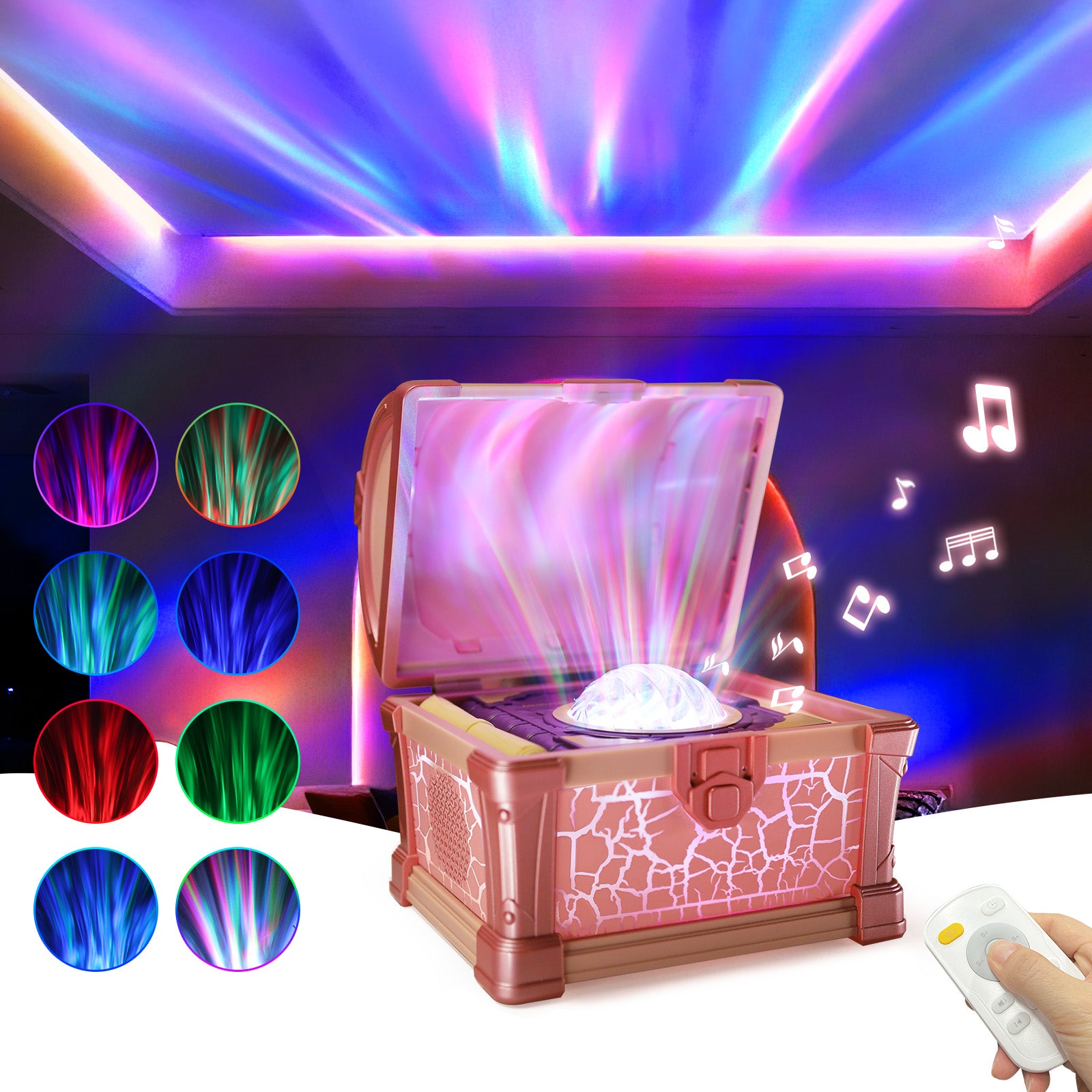 Treasure Chest Galaxy Projector with Bluetooth Speaker